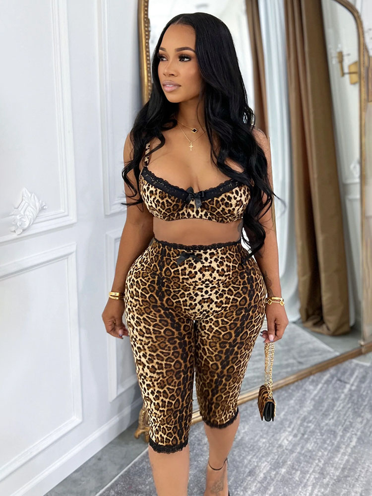 Doyerl Leopard Print Sexy Club - Lace Bralette Set ulasan dan harga