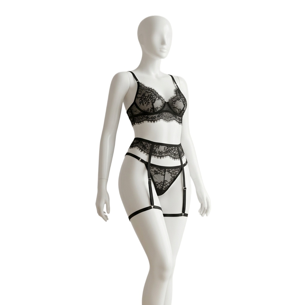 Lingerie Underwear Set Eyelash - Lace Bralette Set ulasan dan harga
